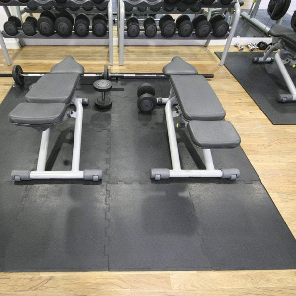 Gym Weightlifting Workout Interlocking Rubber Tiles.