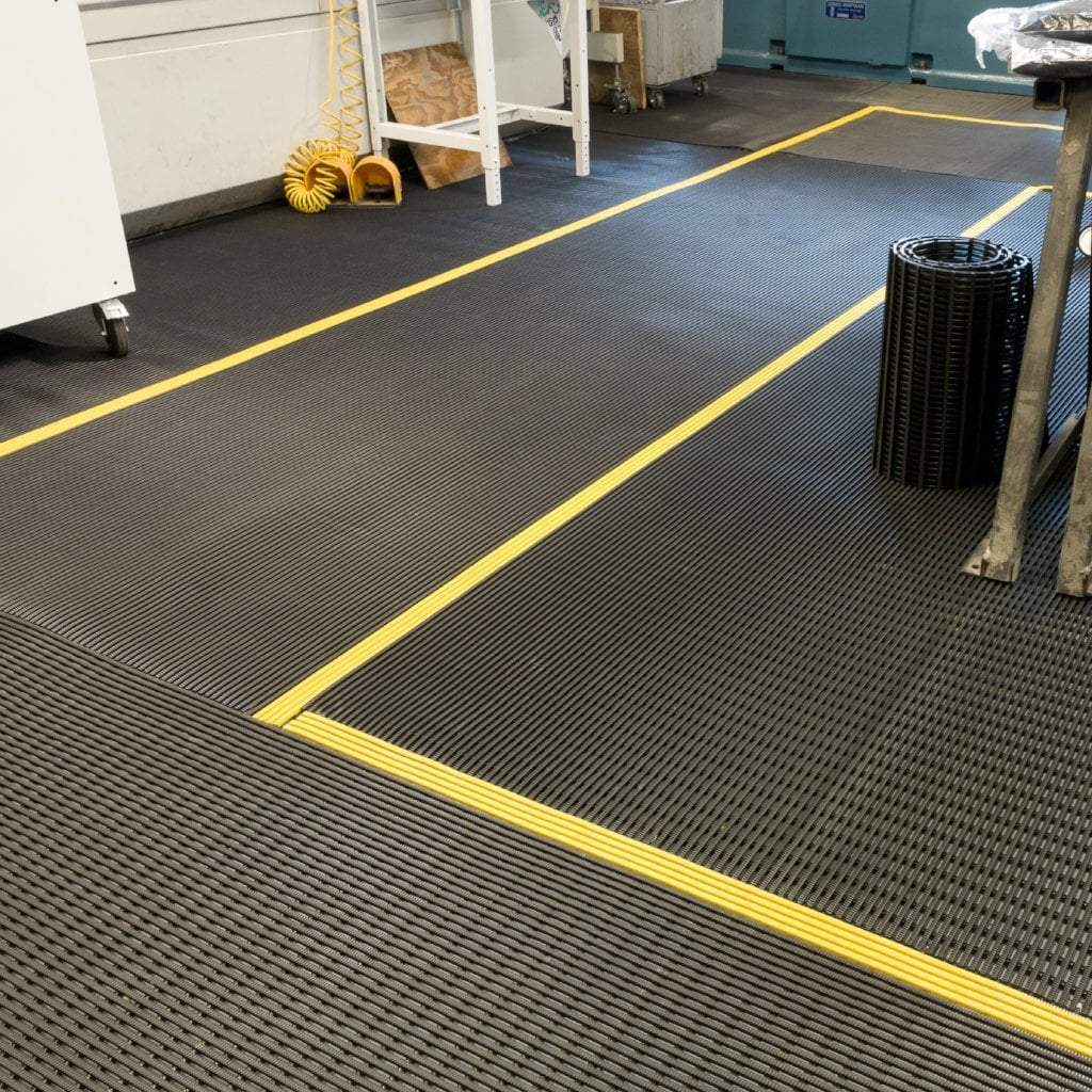 Non Slip Mat With Yellow Edging To Mark Areas.